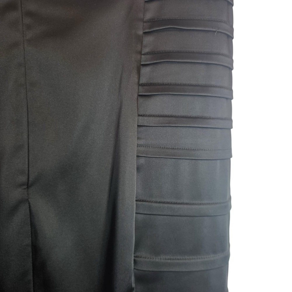 Calvin Klein Sculpted Black Satin Pencil Skirt, L, Panel Side Detail - Picture 7 of 13